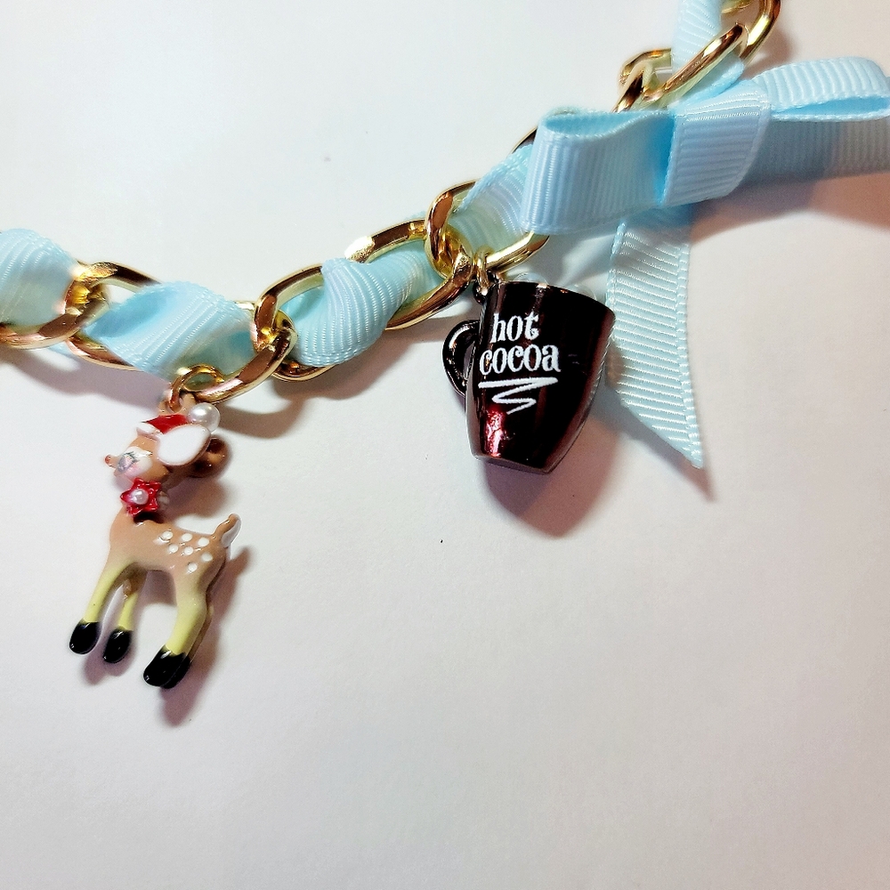 Betsey Johnson Christmas Charm Necklace AND Snowman Earrings - Picture 5 of 14